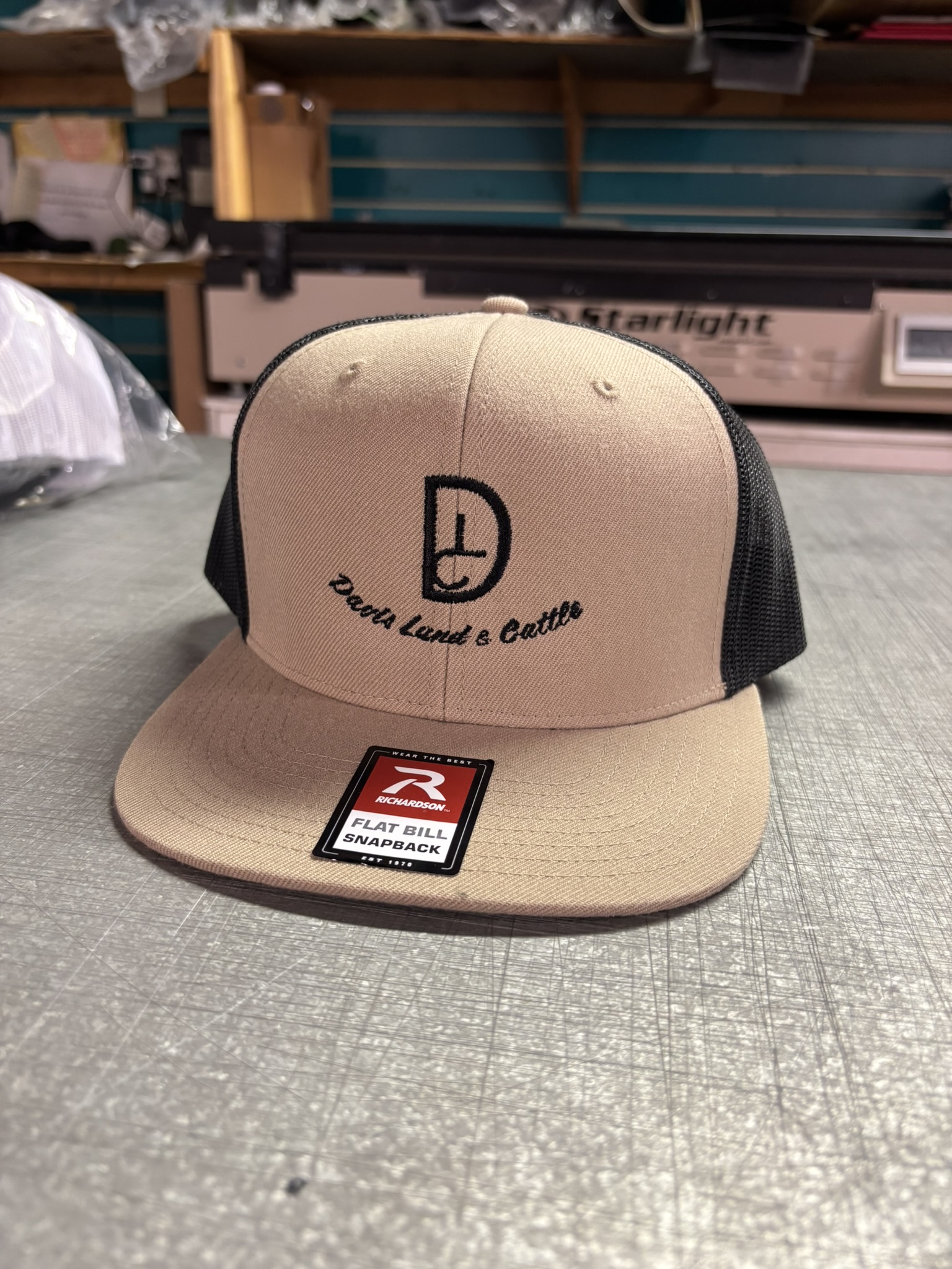 Custom embroidered cap for Davis Land and Cattle